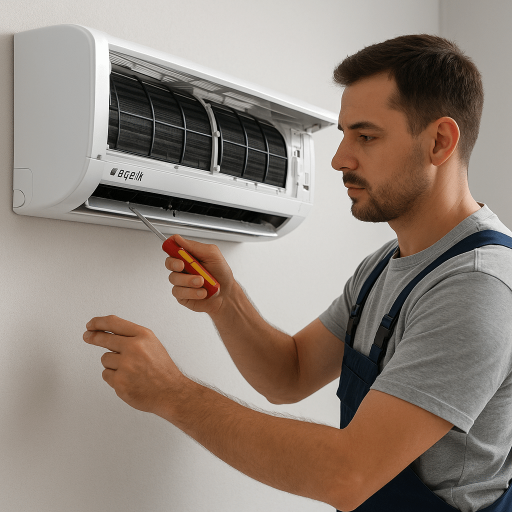 Ankara Arçelik klima servisi teknisyeni duvara monteli klimayı hızlı ve garantili teknik destekle tamir ediyor