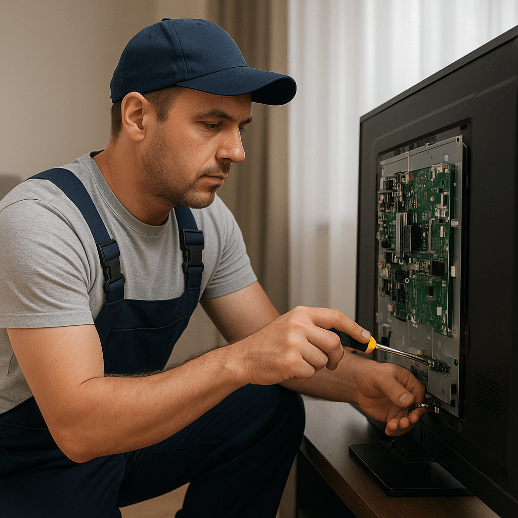 Ankara Arçelik televizyon servisi teknisyeni, düz ekran TV’nin iç devre kartını hızlı ve garantili tamir eder