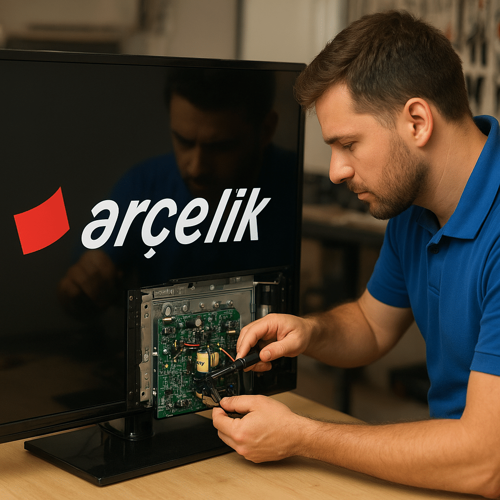Ankara Arçelik televizyon servisi teknisyeni TV devre kartını onarıyor, hızlı ve garantili (Incomplete: max_output_toke