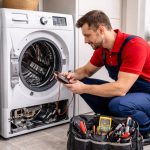 Ankara Samsung çamaşır makinesi servisi teknisyeninin bakım yaptığı çamaşır makinesi