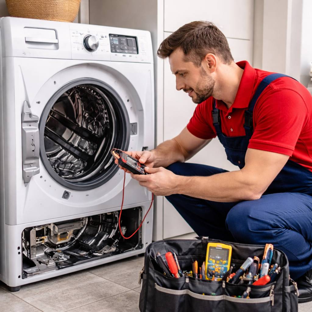 Ankara Samsung çamaşır makinesi servisi teknisyeninin bakım yaptığı çamaşır makinesi
