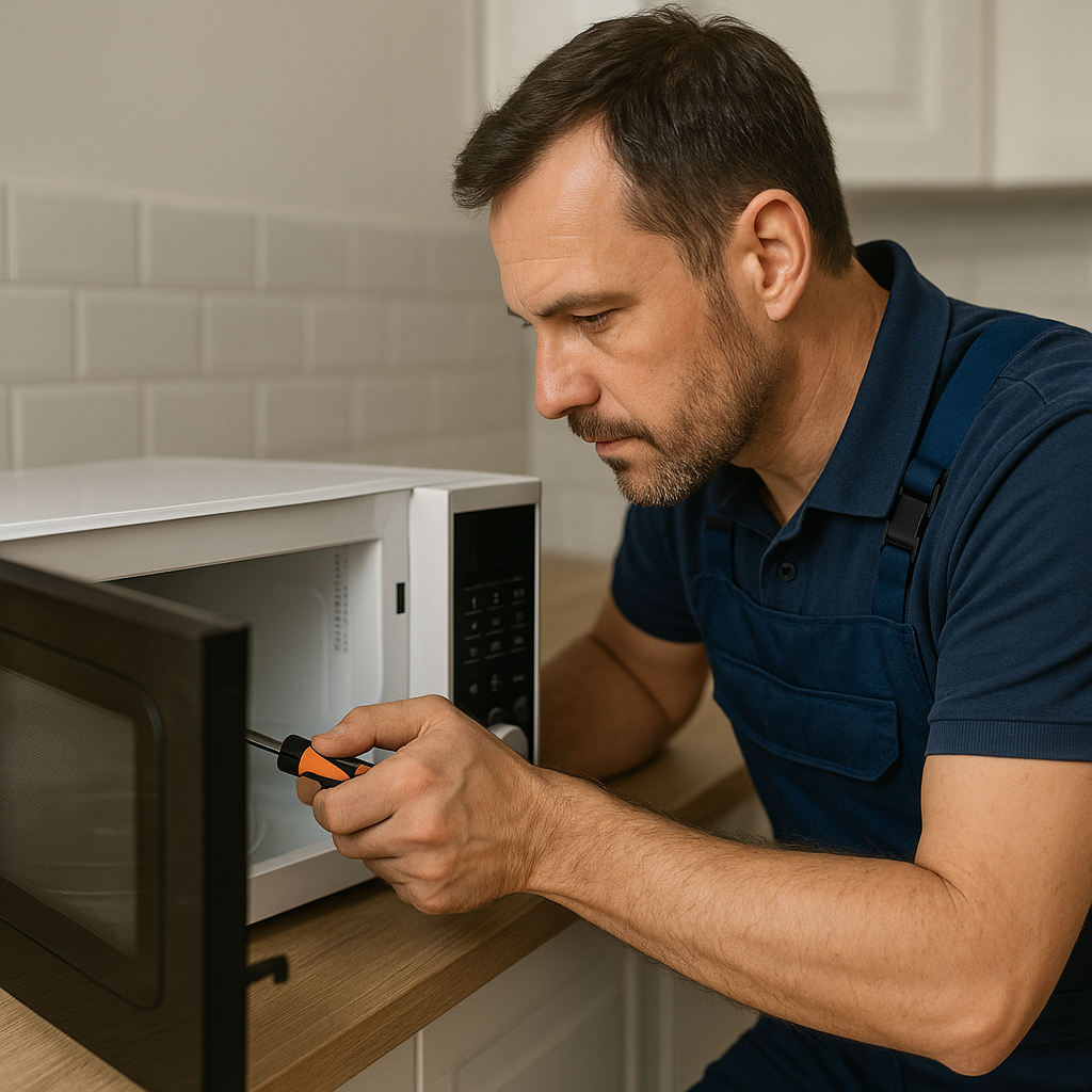 Ankara Samsung mikrodalga fırın servisi teknisyeni modern mutfakta mikrodalga fırını hızlı ve garantili şekilde tamir